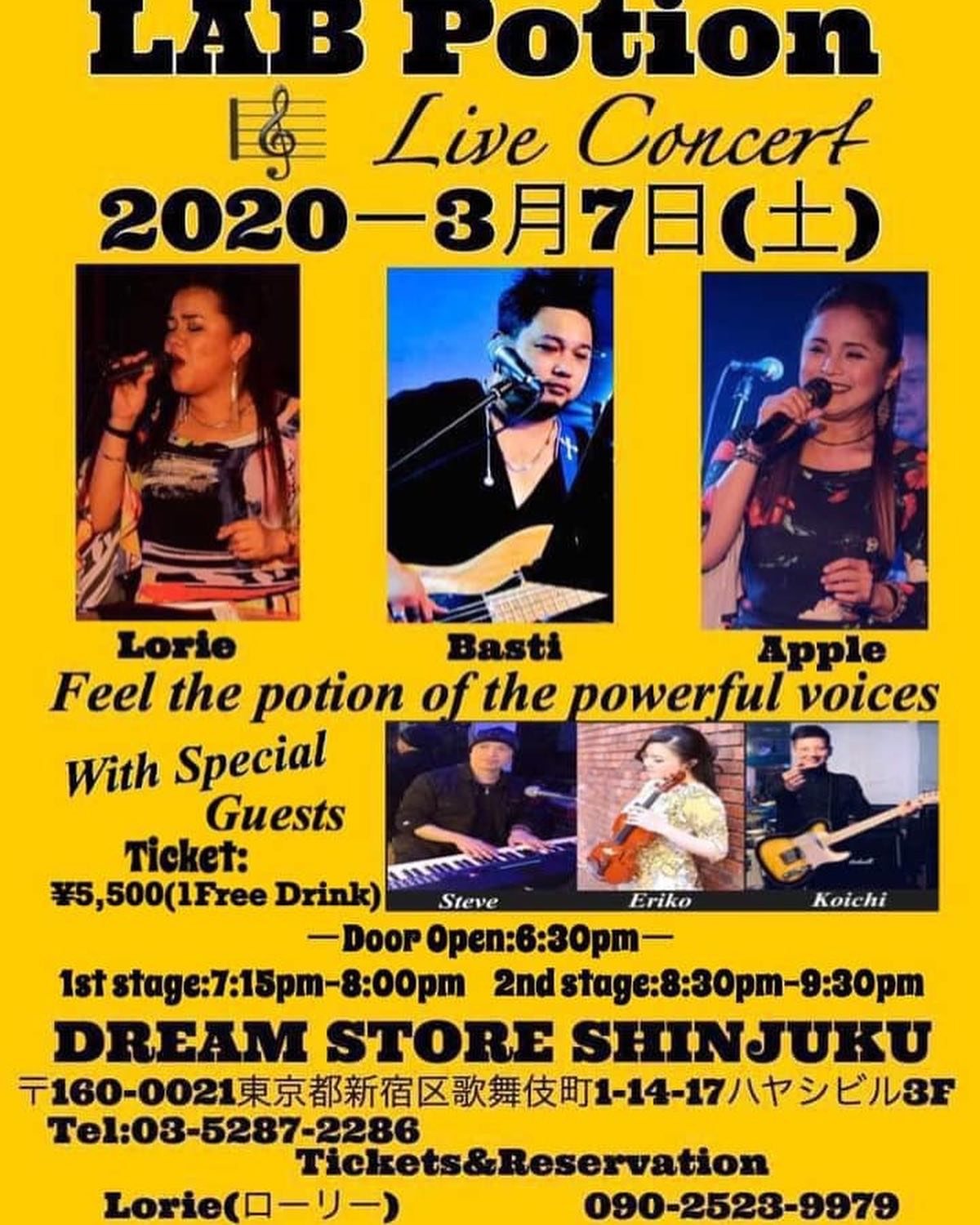 Flyer for LAB Potion Live Concert