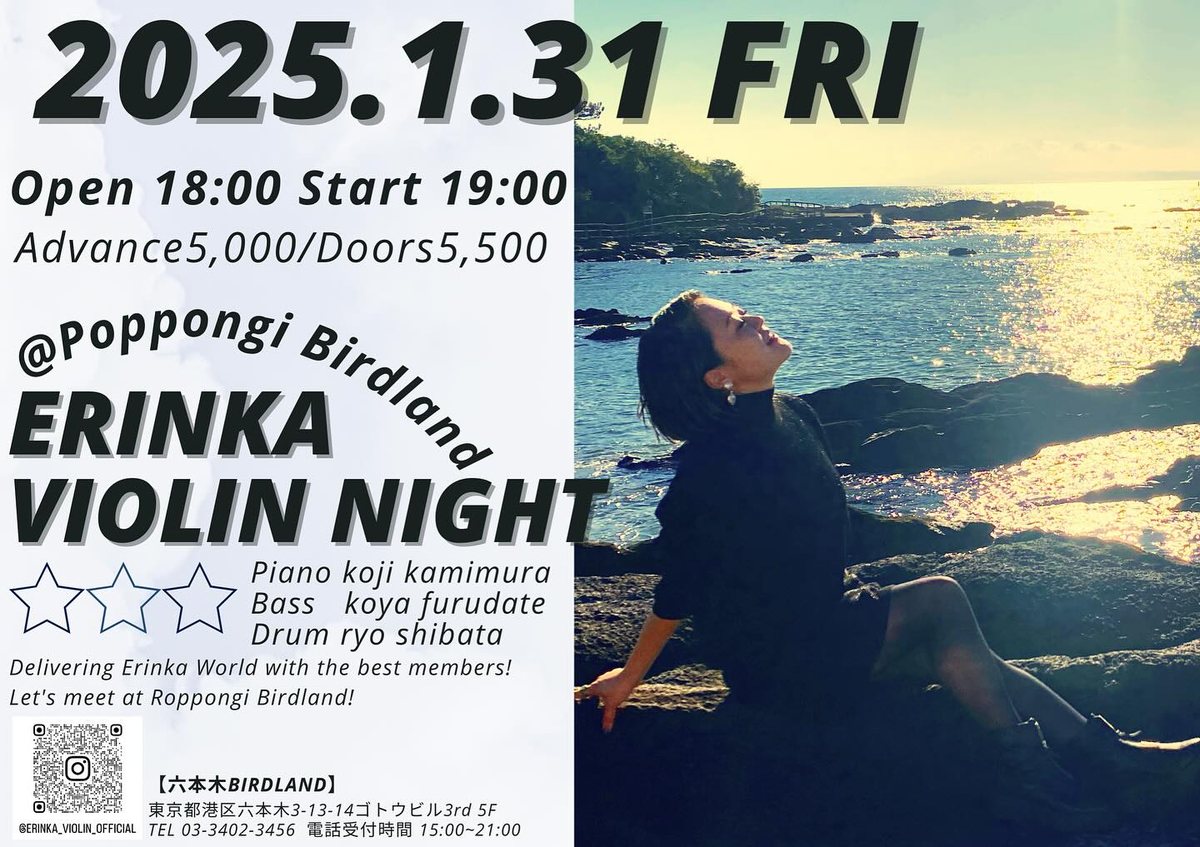 ERINKA VIOLIN NIGHT のチラシ