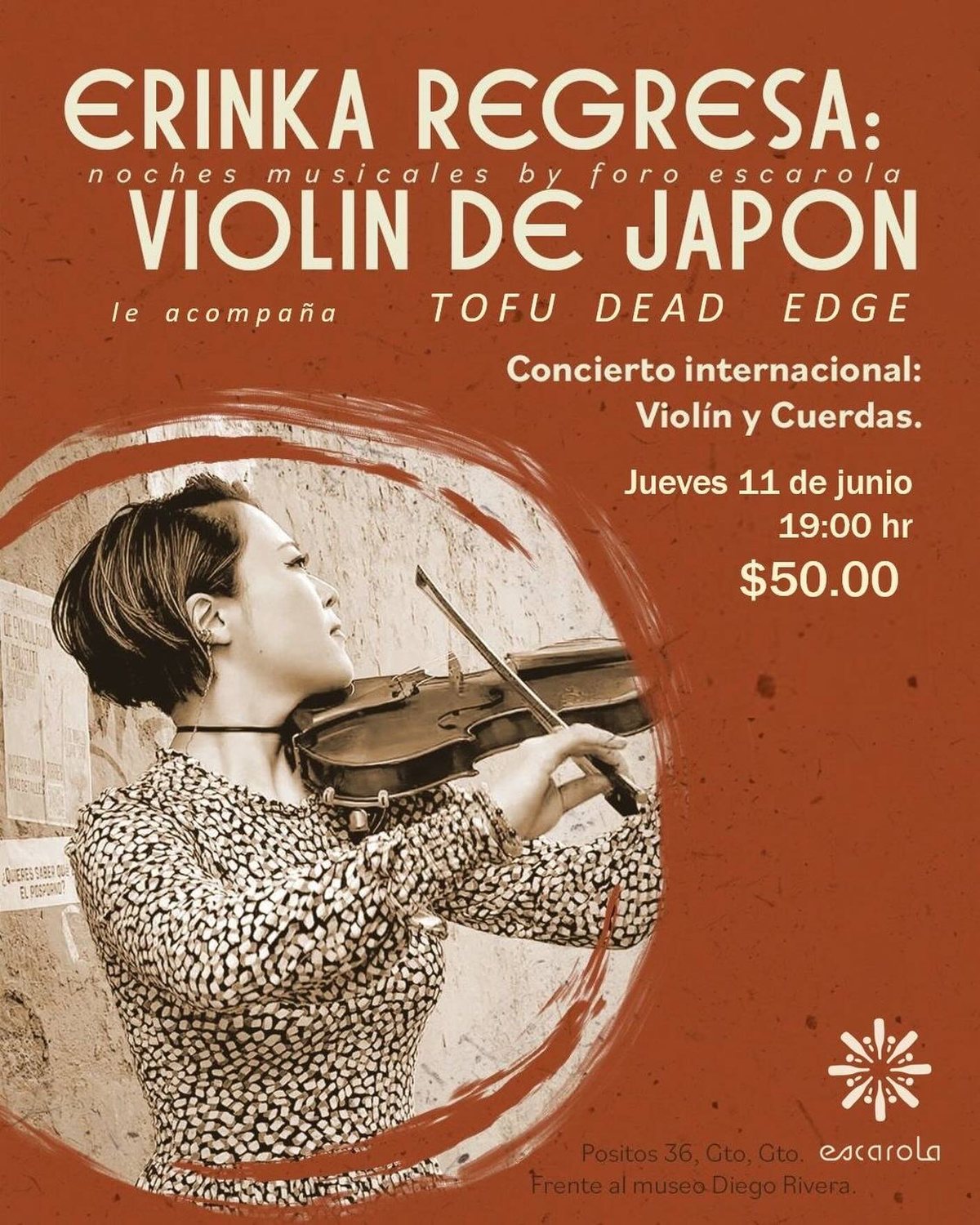 Erinka regresa: Violín de Japón（Noches musicales by Foro Escarola） のチラシ